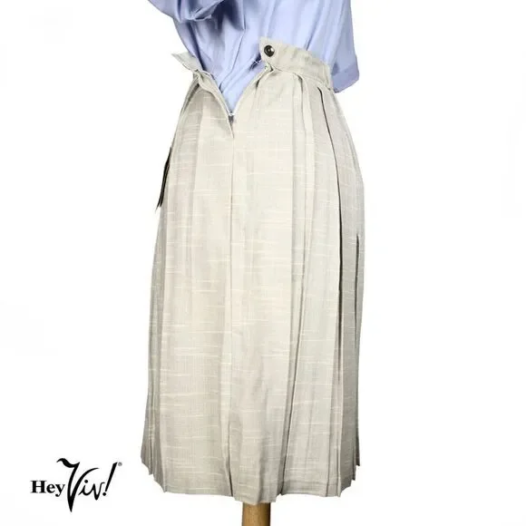 Vintage 50s Pleated Skirt w Paper Tags Metal Zipper Size Small W24-26" - Hey Viv - Picture 6 of 8